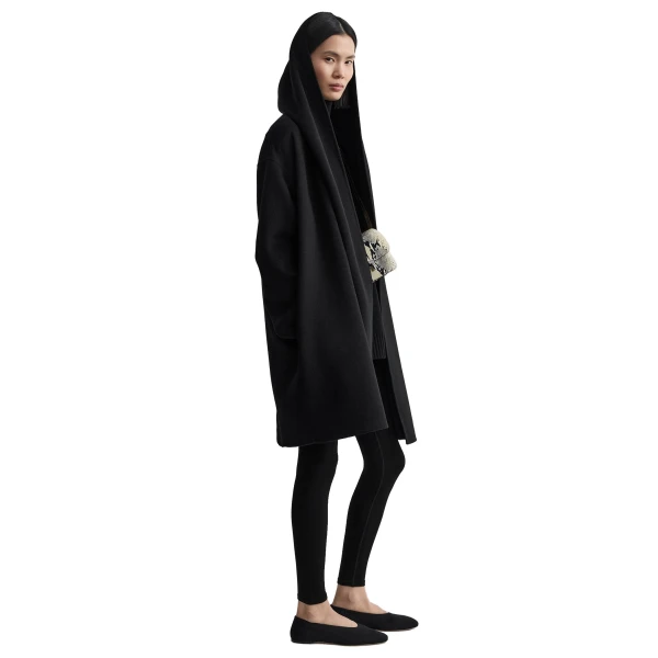 Toteme Hoodie coat in Black, view 3