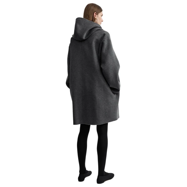 Toteme Hoodie coat in Pale grey mélange, view 4