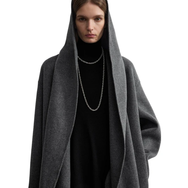 Toteme Hoodie coat in Pale grey mélange, view 5