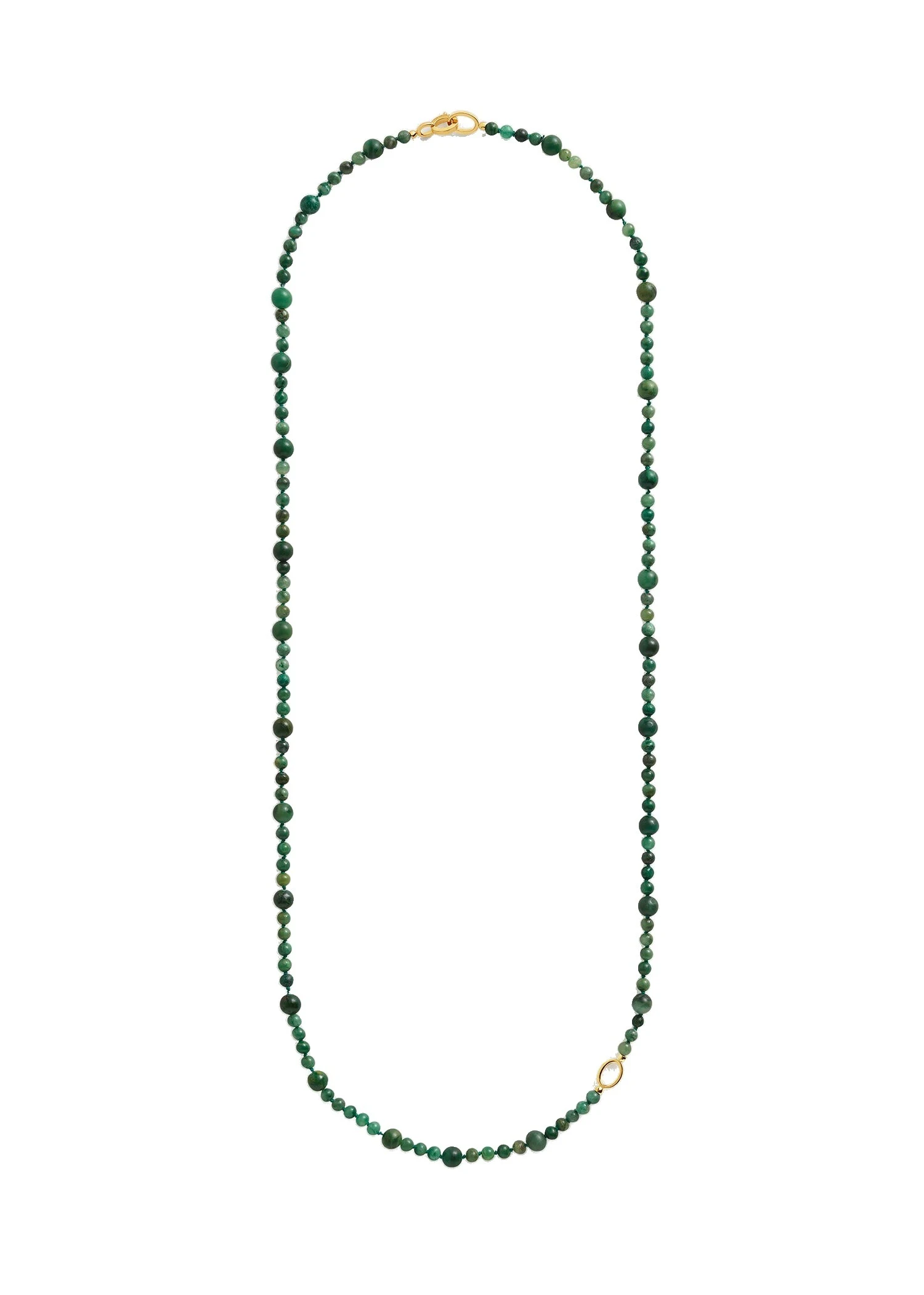 Infinity bead necklace in Dark green