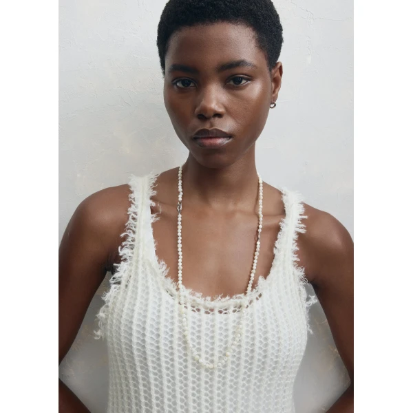 Infinity bead necklace in White - Image 2