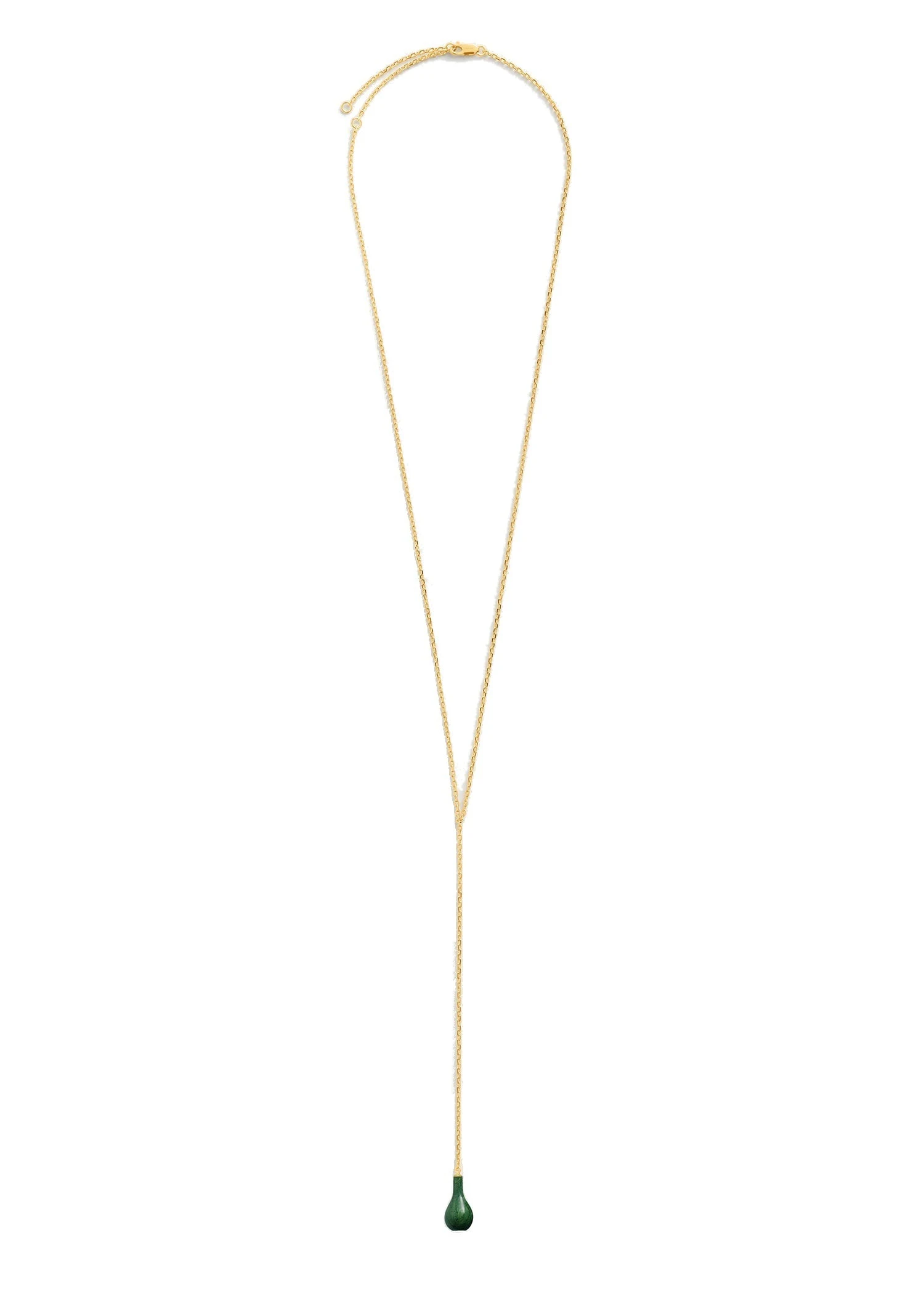 Jade drop necklace in Dark green / Gold