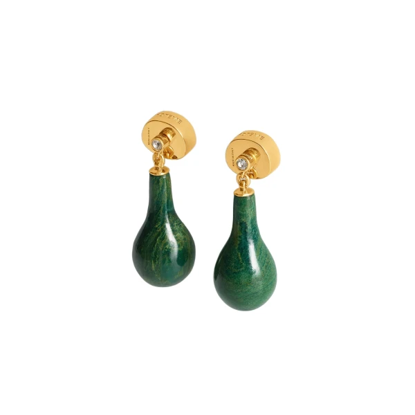Jade drops in Dark green / Gold - Image 4