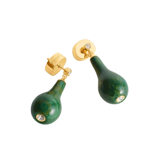 Jade drops in Dark green / Gold - Image 6