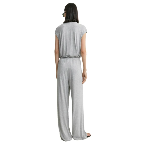 Toteme Jersey drawstring trousers in Pale grey mélange, view 4