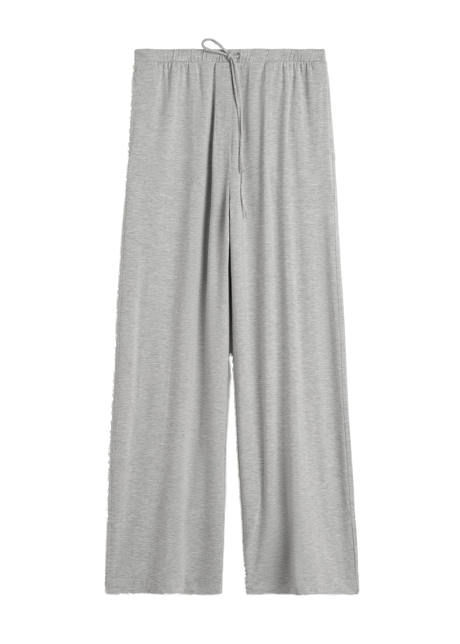 Toteme-Jersey-drawstring-trousers-in-Pale-grey-melange-white Toteme Jersey drawstring trousers in Pale grey mélange