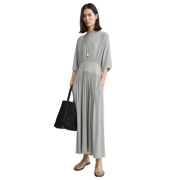 Toteme Jersey tee dress in Pale grey mélange, view 2