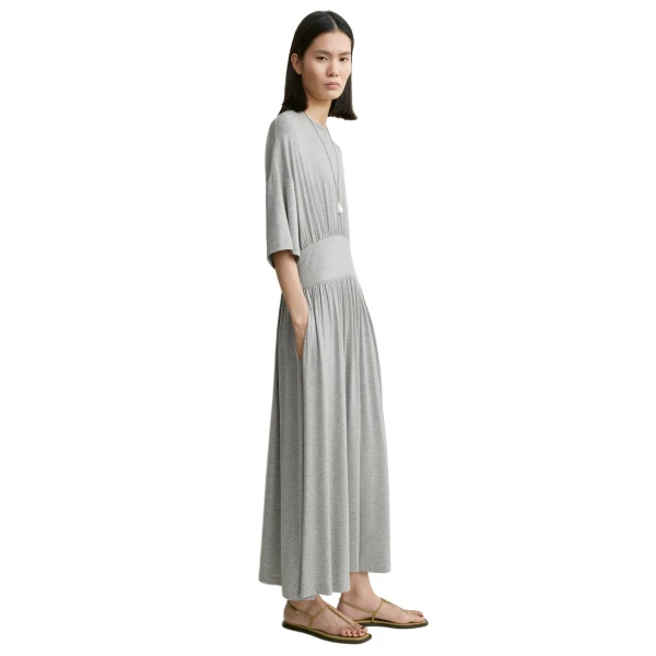 Toteme Jersey tee dress in Pale grey mélange, view 3