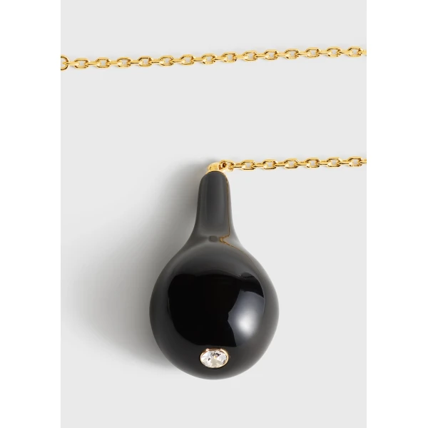 Large onyx drop necklace in Black / Gold - Image 5