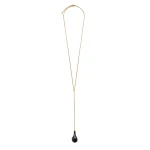Toteme Large onyx drop necklace in Black / Gold