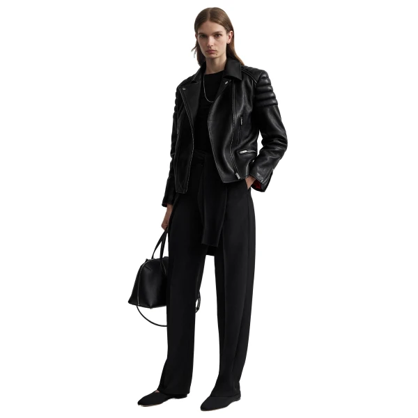 Toteme Leather biker in Black, view 2