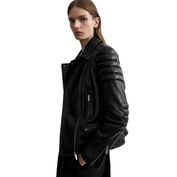 Toteme Leather biker in Black, view 5
