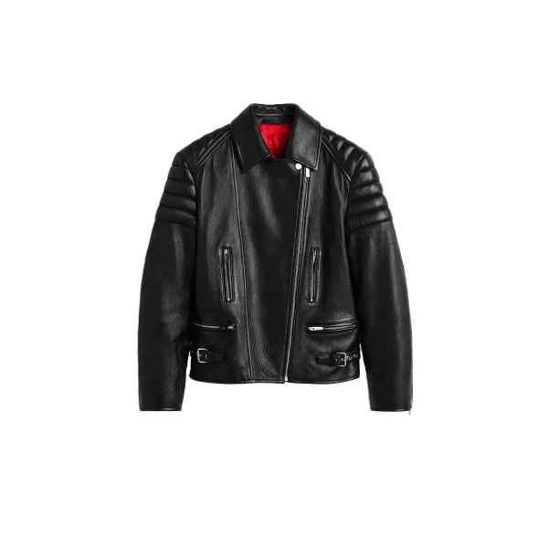 Leather biker in Black