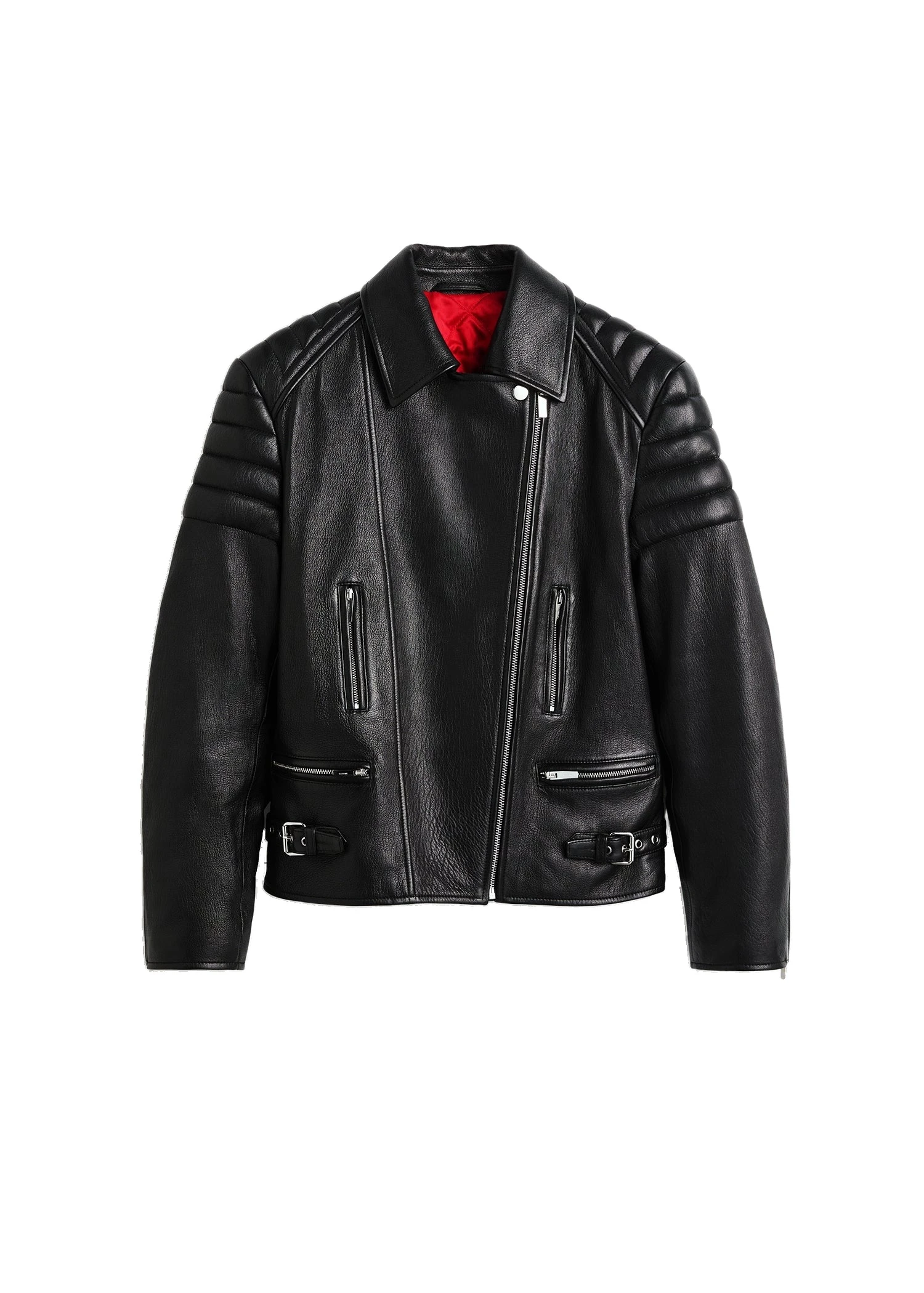 Toteme-Leather-biker-in-Black-white Toteme Leather biker in Black