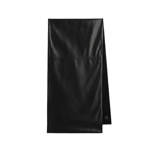 Leather cashmere scarf in Black