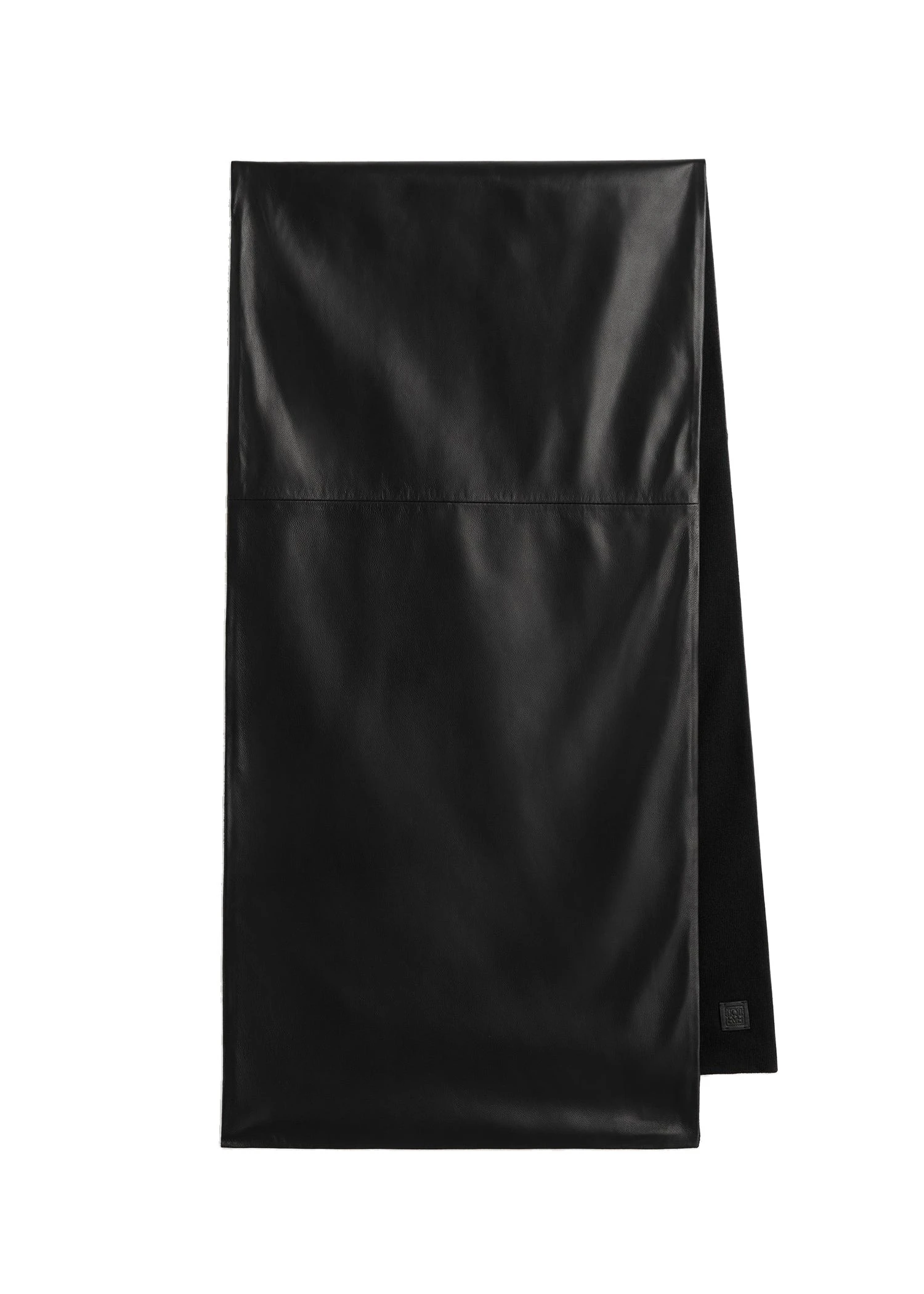 Leather cashmere scarf in Black