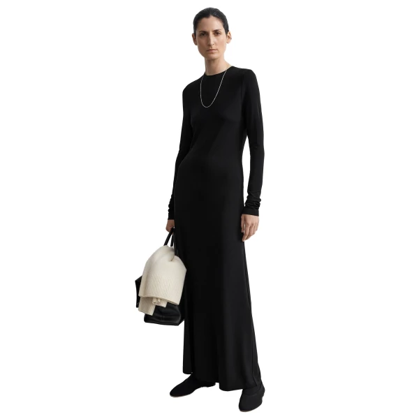 Toteme Long-sleeve everyday dress in Black, view 2