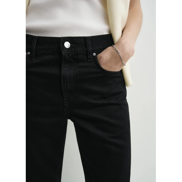Toteme Low straight denim in Black, view 5