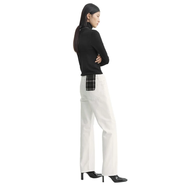 Toteme Low straight denim in White, view 4
