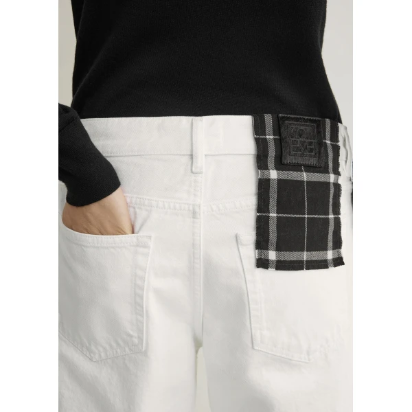 Toteme Low straight denim in White, view 5