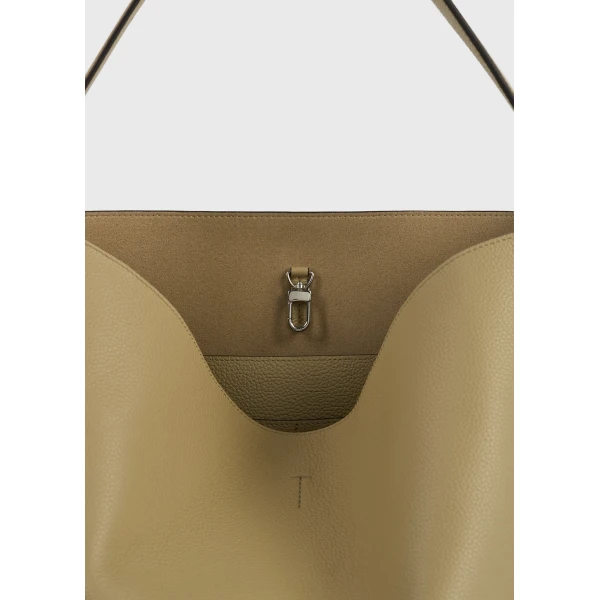 Medium belted grained-leather tote in Cashew - Image 6