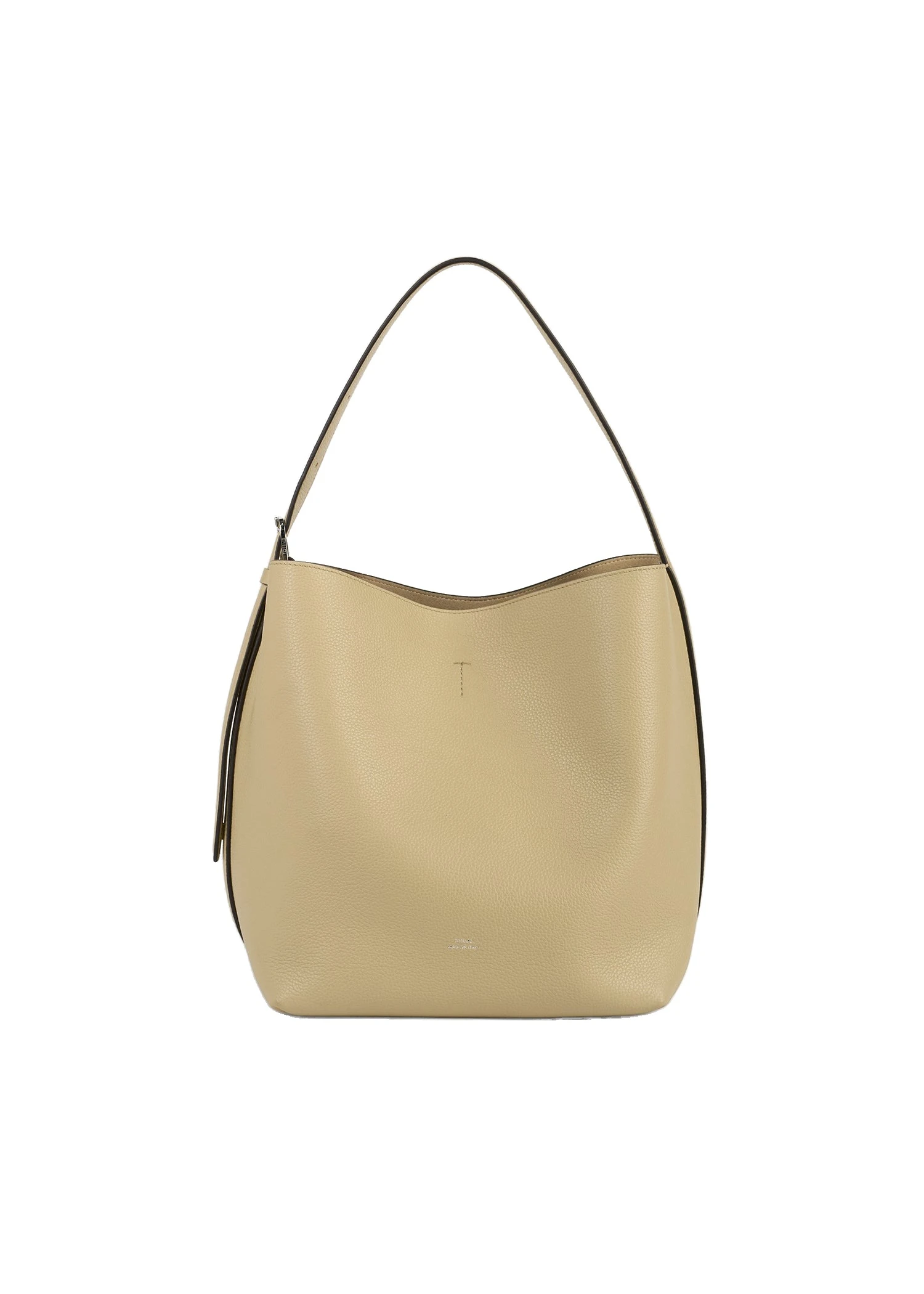 Medium belted grained-leather tote in Cashew