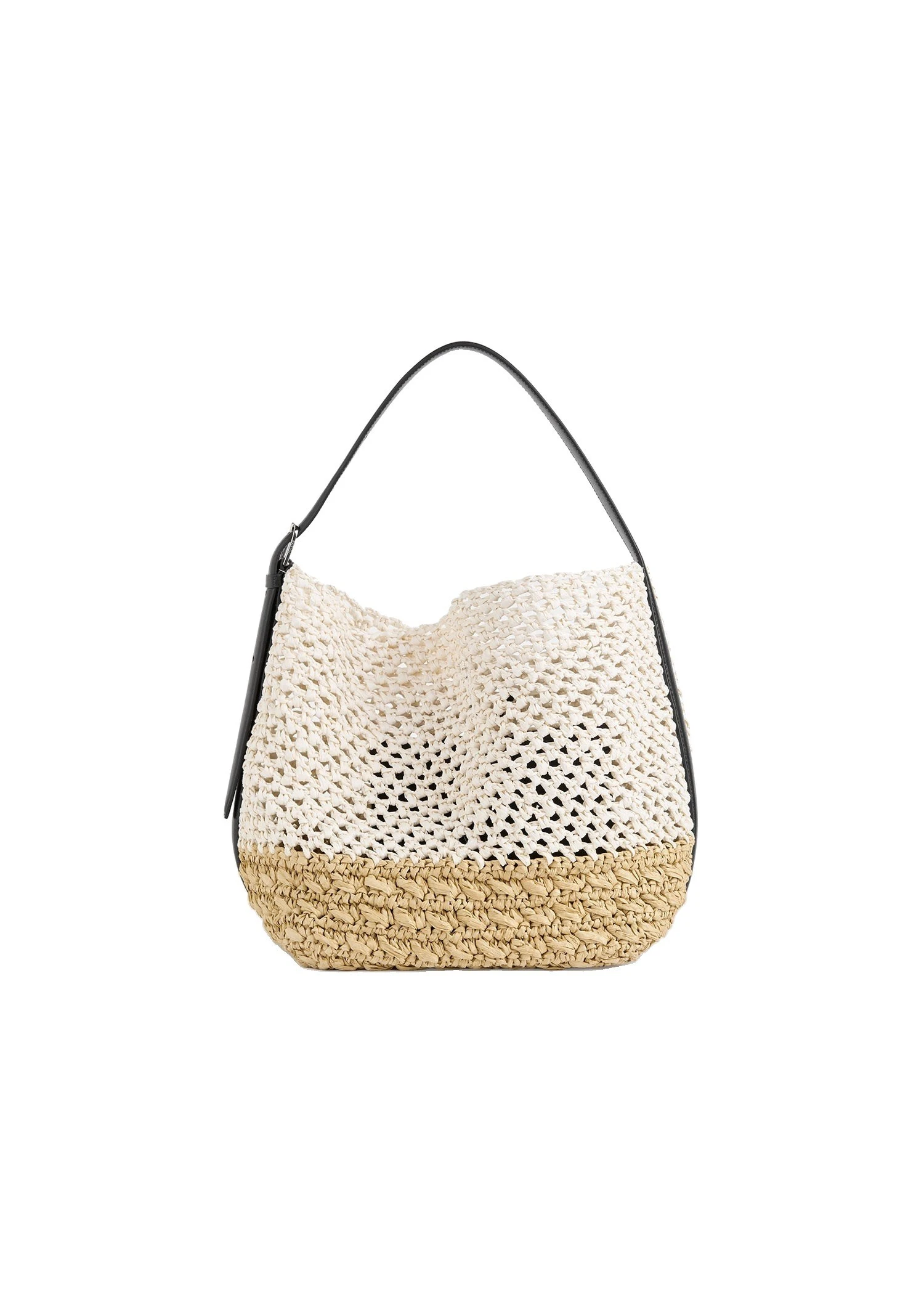 Medium belted paper raffia tote in Ecru / Vanilla