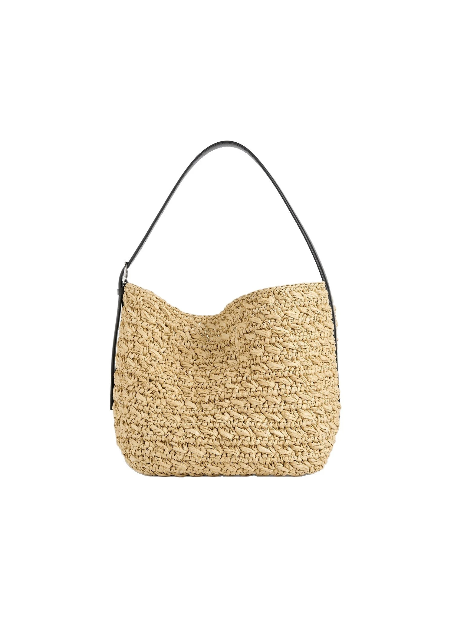 Medium belted paper raffia tote in Natural