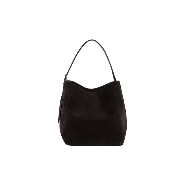 Toteme Medium belted suede tote in Espresso brown
