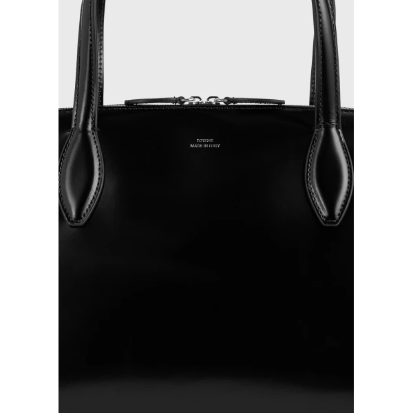 Medium box-leather day tote in Black - Image 5