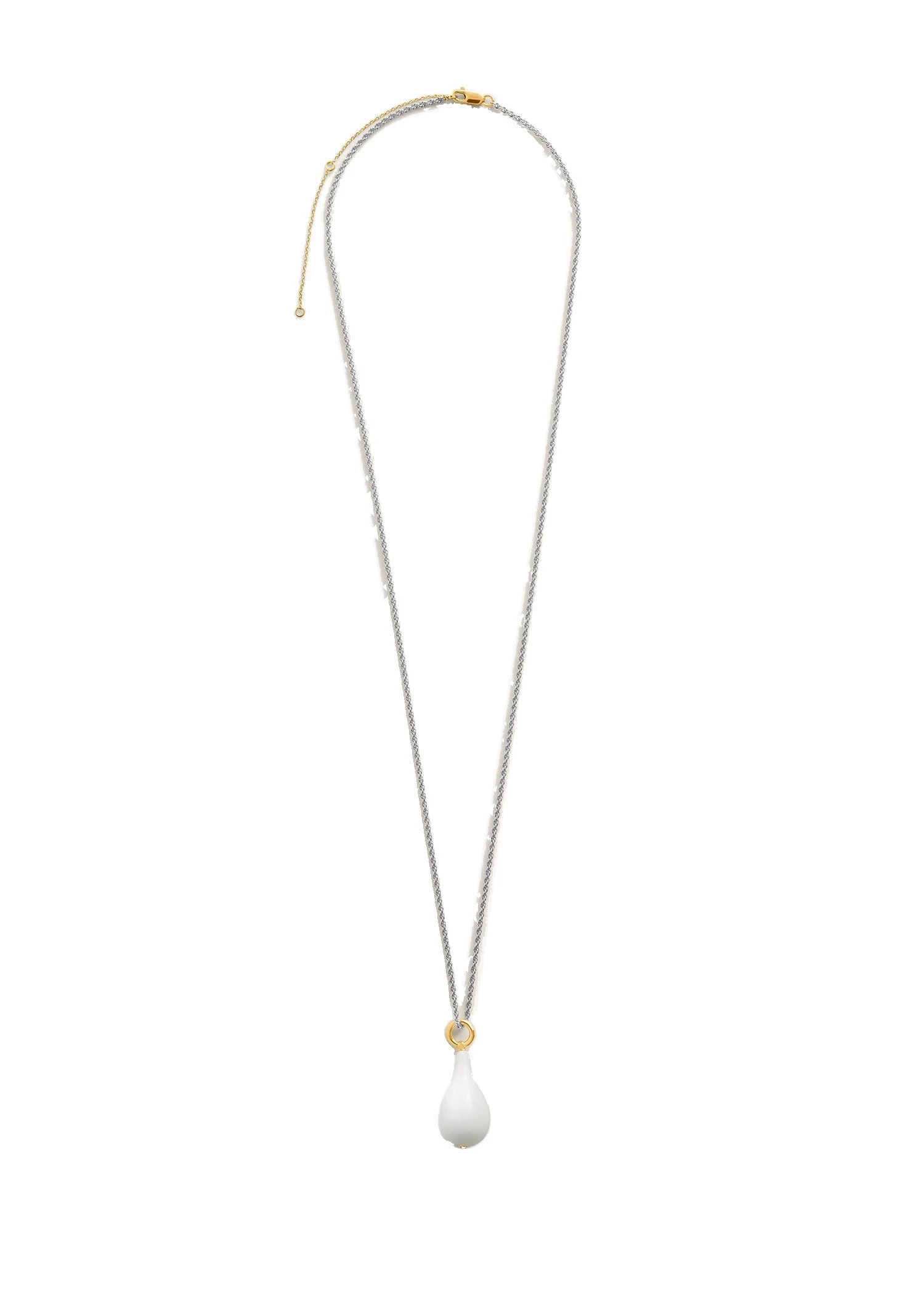 Medium crystal drop necklace in White / Gold / Silver