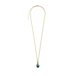 Toteme Medium jade drop necklace in Dark green / Gold