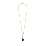 Toteme Medium onyx drop necklace in Black / Gold