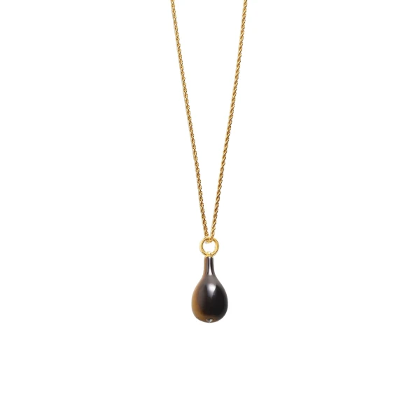 Medium tiger's eye drop necklace in Honey / Gold - Image 5