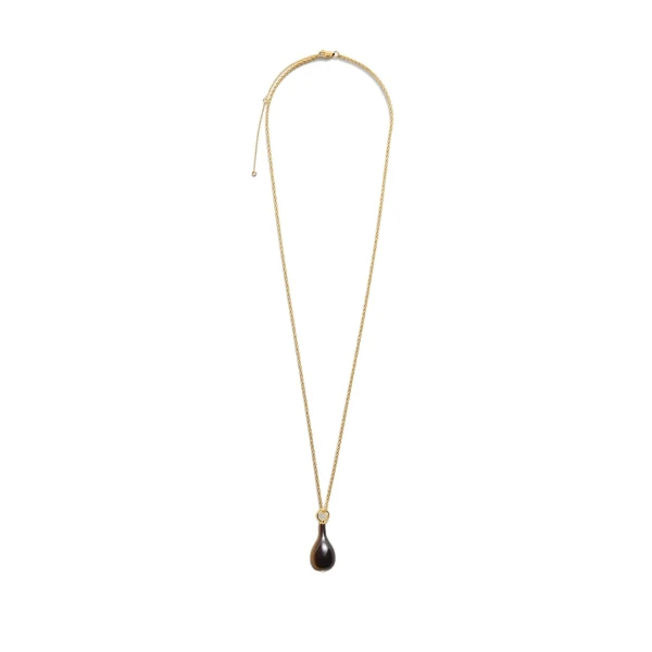 Medium tiger's eye drop necklace in Honey / Gold - Image 6