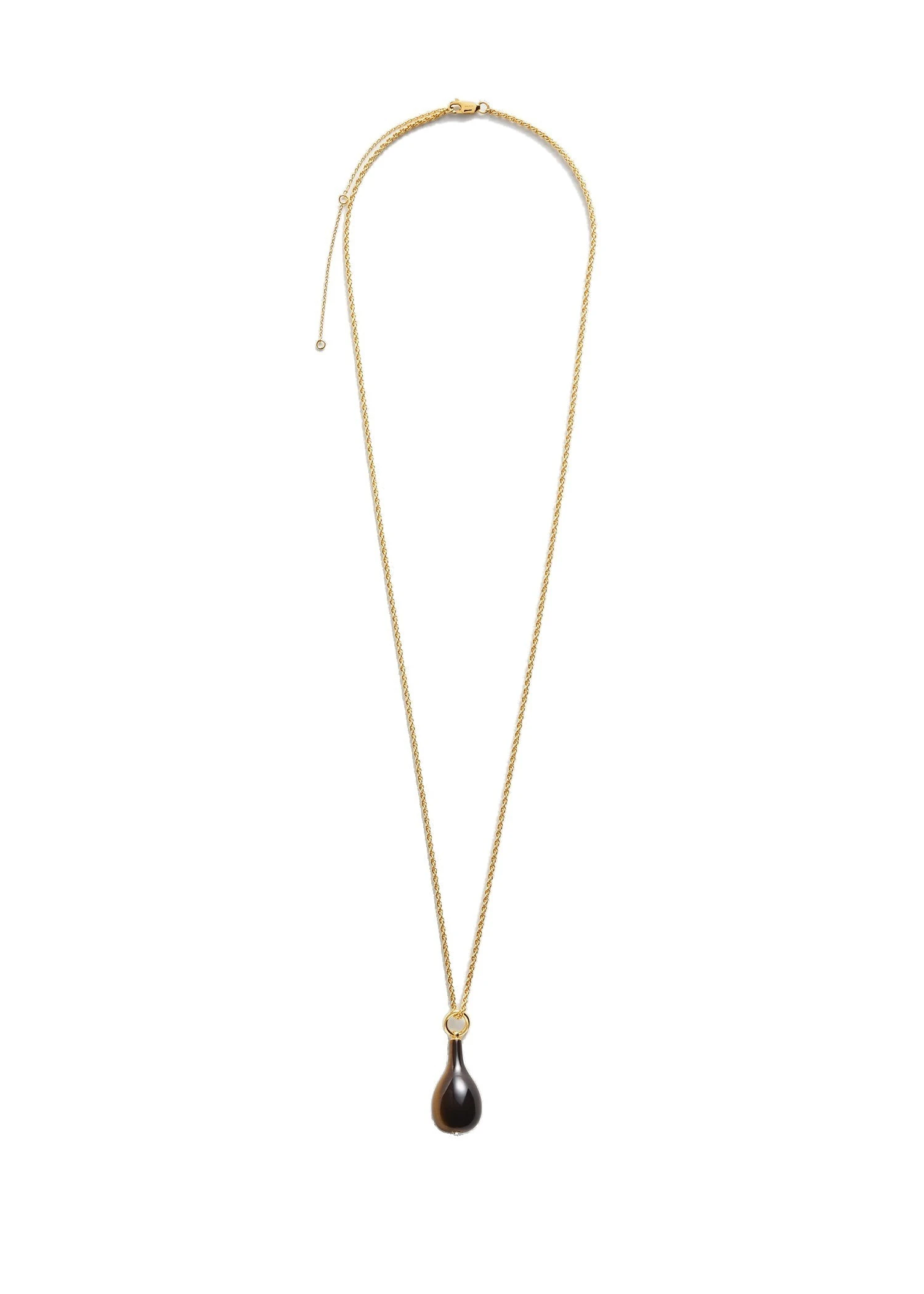 Medium tiger's eye drop necklace in Honey / Gold