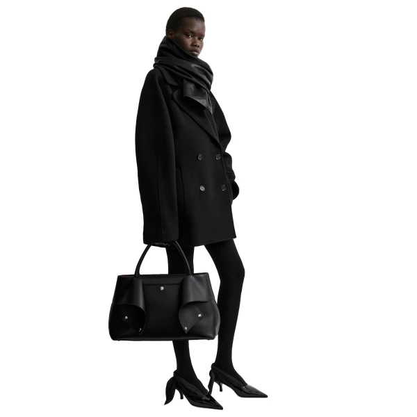 Mercer leather tote in Black / Red - Image 2