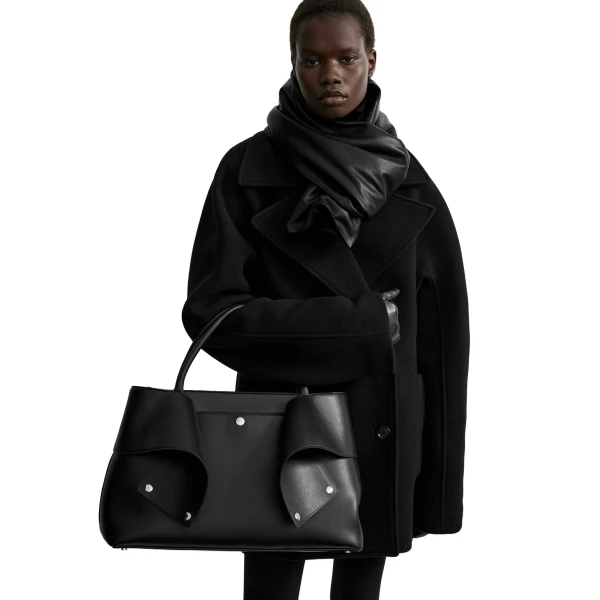 Mercer leather tote in Black / Red - Image 3
