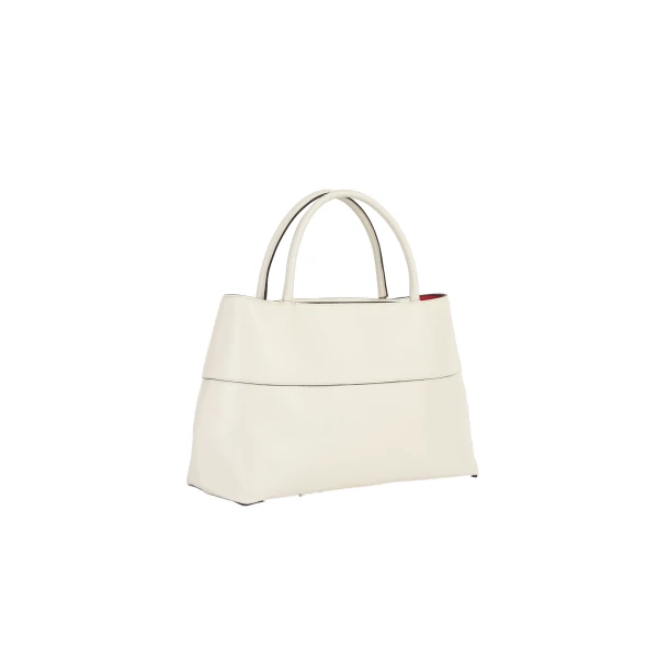 Mercer leather tote in Stone / Red - Image 4