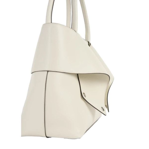 Mercer leather tote in Stone / Red - Image 6