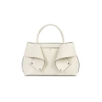 Toteme Mercer leather tote in Stone / Red