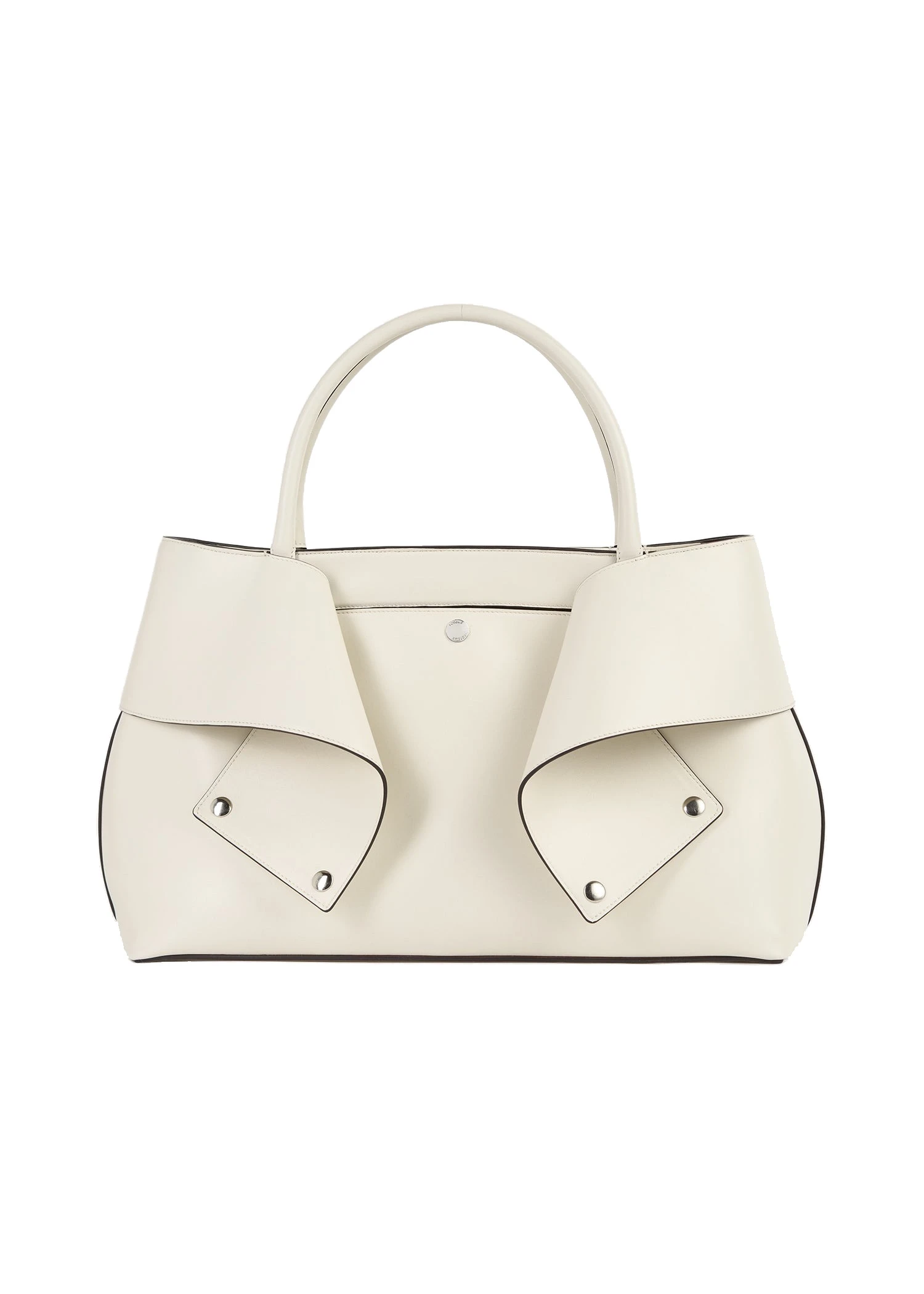 Mercer leather tote in Stone / Red