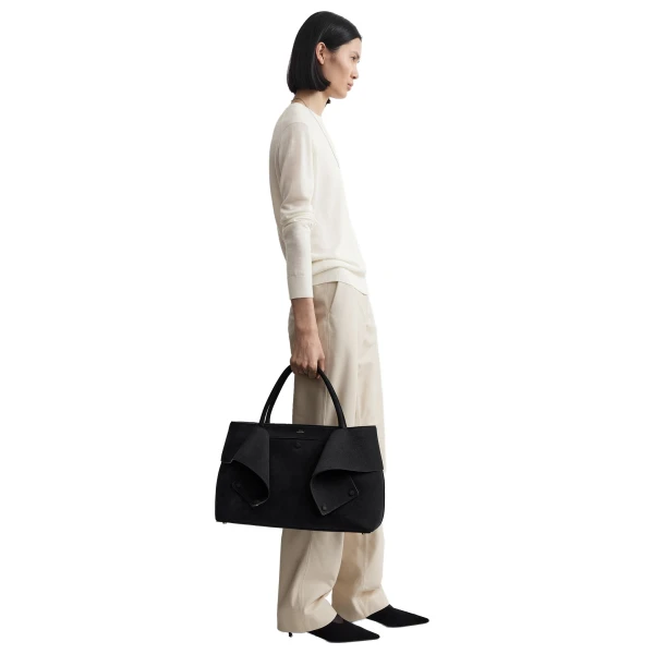 Mercer nubuck tote in Black - Image 2