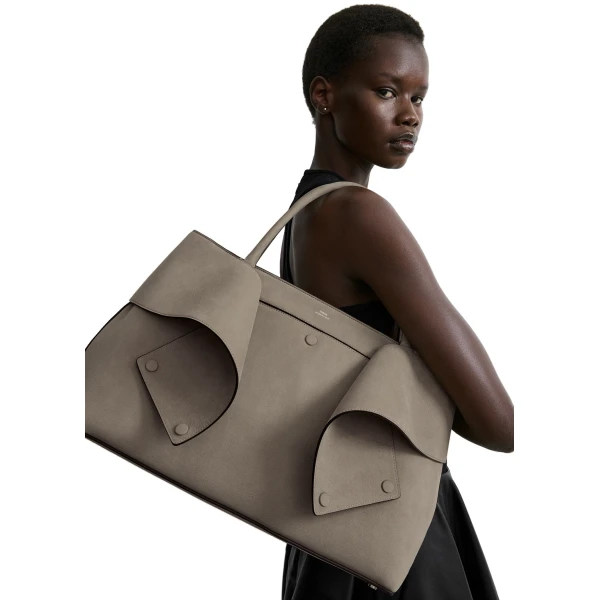 Mercer nubuck tote in Rock - Image 3
