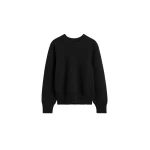 Toteme Merino cotton crew knit in Black