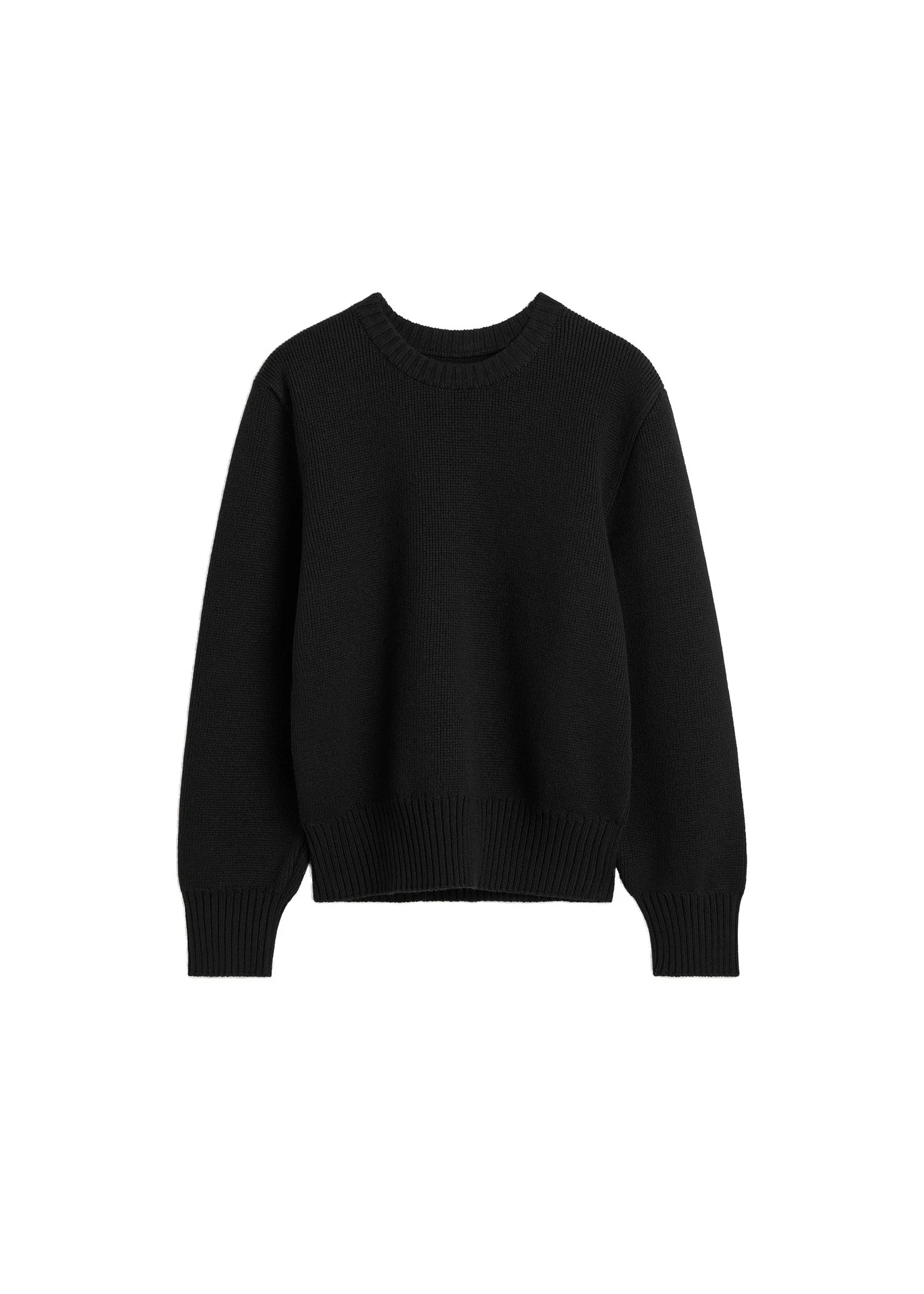 Toteme-Merino-cotton-crew-knit-in-Black-white Toteme Merino cotton crew knit in Black