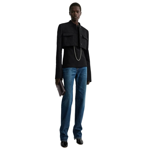 Toteme Micro blazer in Black / Black, view 2