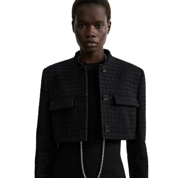 Toteme Micro blazer in Black / Black, view 5