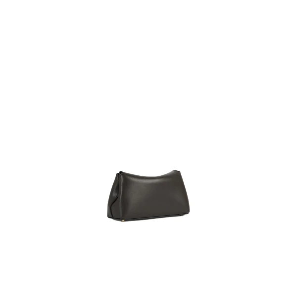 Mini T-Lock leather clutch in Bark - Image 4