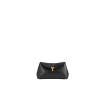 Toteme Mini T-Lock leather clutch in Black